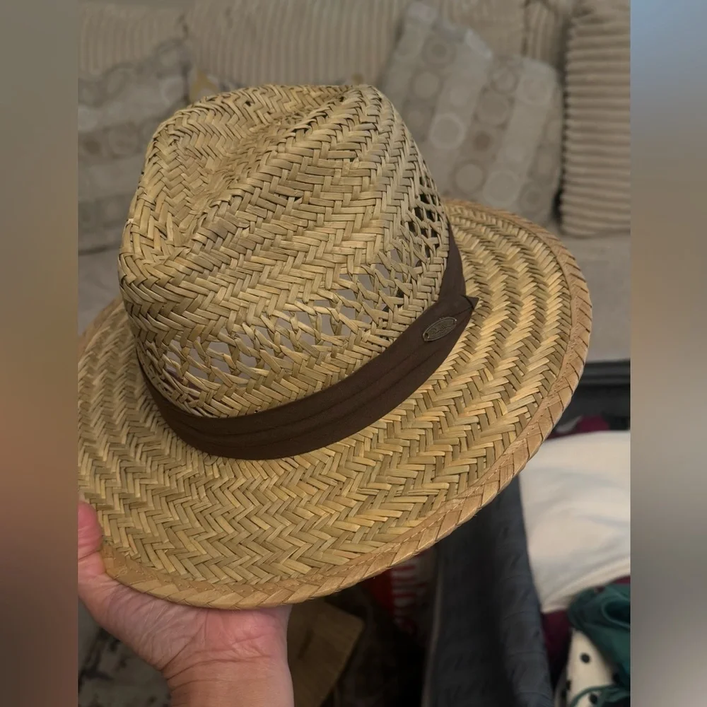 Panama Jack Natural Straw Hat with Brown Band